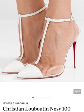 Christian Louboutin Nosy 100 Patent/PVC White Size 38.5 $795